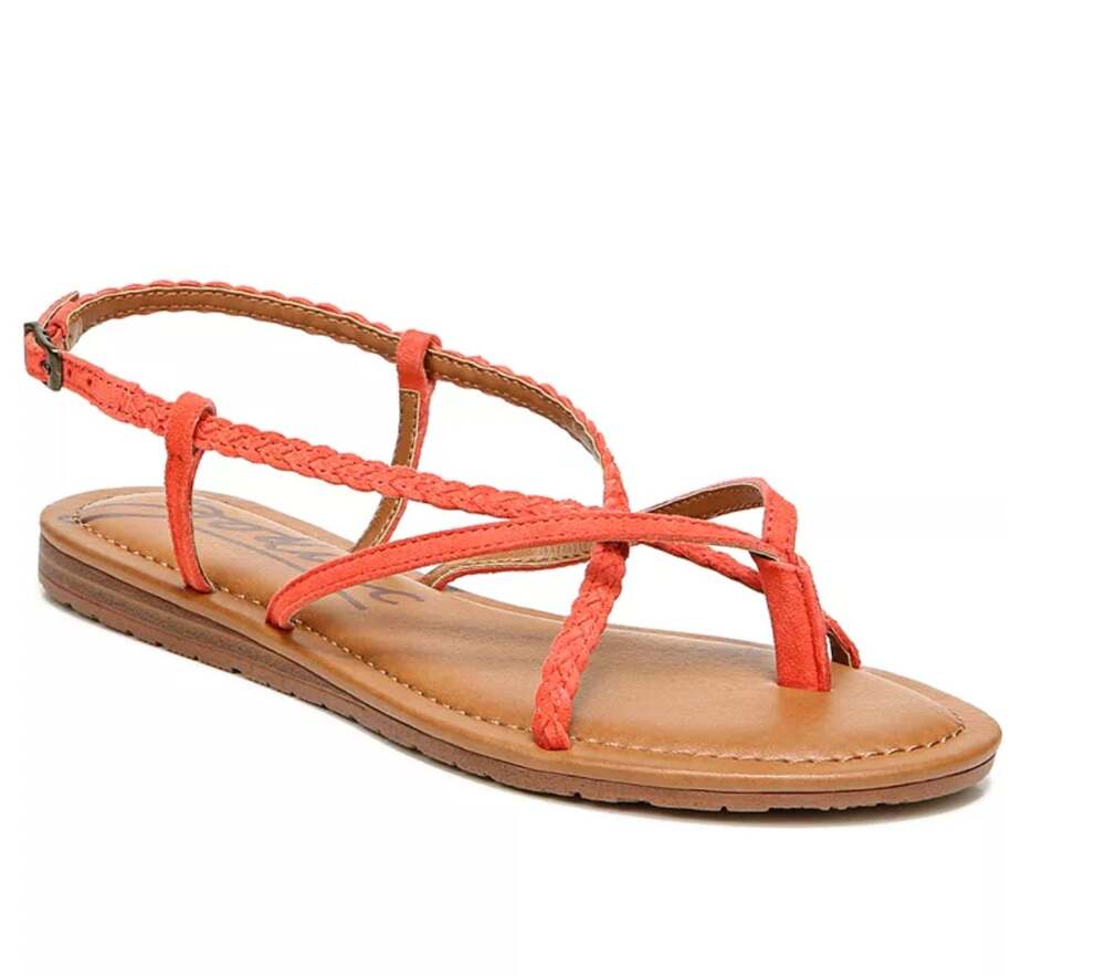 Zodiac Yovana Sandals Size 10 M Strappy Braid Thong Red Pink NWOB